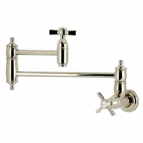 Kingston Brass KS3106ZX Millennium Wall Mount Pot Filler Faucet, Polished Nickel