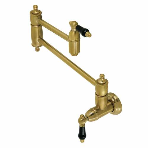 Kingston Brass KS3107PKL Duchess Wall-Mount Pot Filler Faucet, Brushed Brass