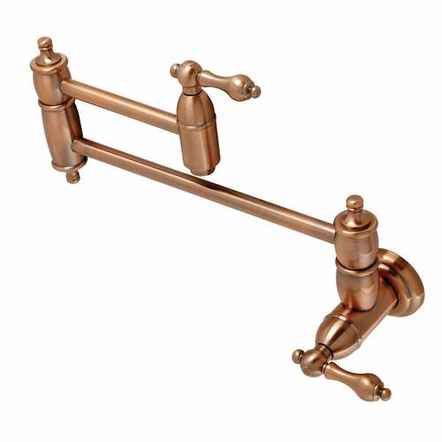 Kingston Brass KS310ALAC Antique Copper Wall Mount Pot Filler Faucet by Restoration