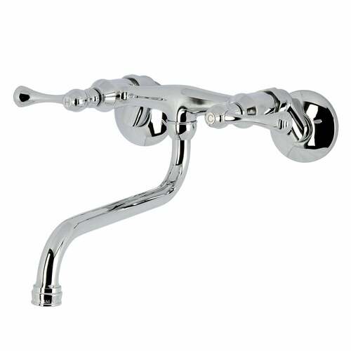 Kingston Brass KS315C Kingston Double-Handle Wall Mount Bathroom Faucet, Chrome