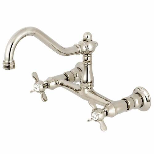 Kingston Brass KS3246BEX Essex Double-Handle Wall-Mount Bathroom Faucet, Polished Nickel