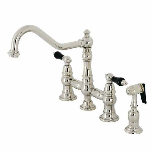 Kingston Brass KS3276PKLBS Duchess Polished Nickel Kitchen Faucet with Brass Side Sprayer