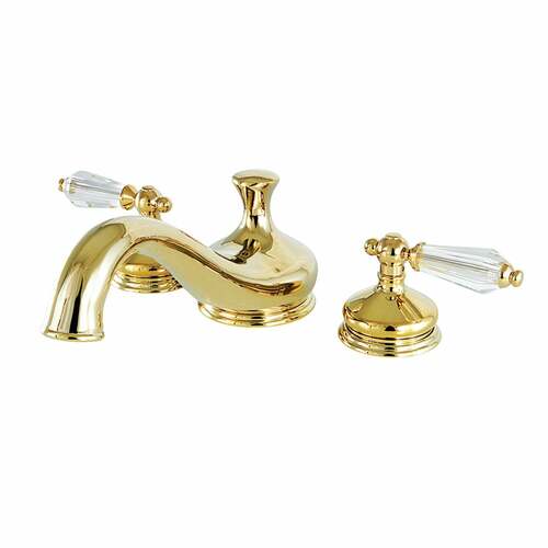 Kingston Brass KS3332WLL Wilshire Two-Handle Deck Mount Roman Tub Faucet in Polished Brass
