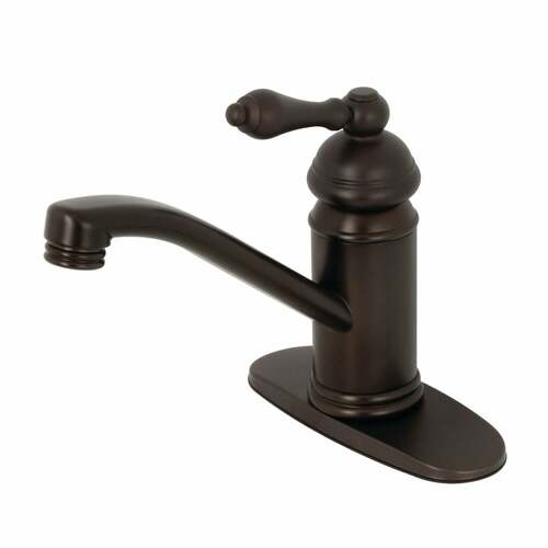 Kingston Brass KS3405AL Vintage One-Handle Bathroom Faucet with Deck Plate, Oil Rubbed Bronze