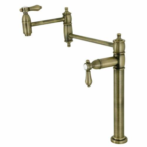 Kingston Brass KS3703BAL Heirloom Antique Brass Deck Mount Pot Filler Faucet