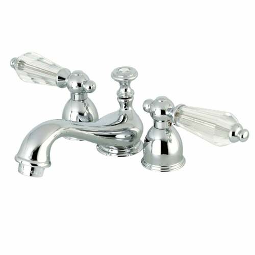 Kingston Brass KS3951WLL Wilshire Mini Widespread Bathroom Faucet with Brass Drain, Polished Chrome