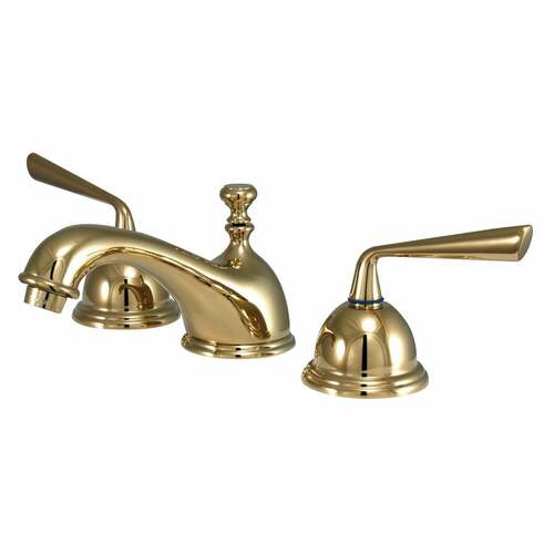 Kingston Brass KS3962ZL Silver Sage Widespread Bathroom Faucet with Brass Pop-Up, Polished Brass