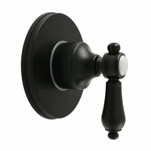 Kingston Brass KS4030BAL Heirloom Single-Handle Diverter Valve with Round Trim Kit, Matte Black
