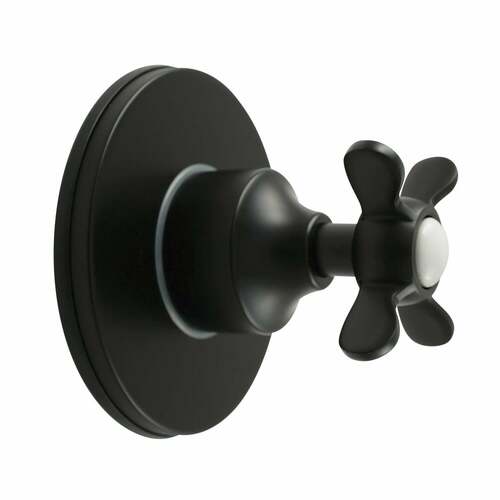 Kingston Brass KS4030BEX Essex Single-Handle Diverter Valve with Round Trim Kit, Matte Black