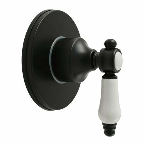 Kingston Brass KS4030BPL Bel-Air Single-Handle Diverter Valve with Round Trim Kit, Matte Black