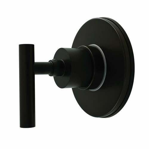 Kingston Brass KS4030CML Manhattan Single-Handle Diverter Valve with Round Trim Kit, Matte Black
