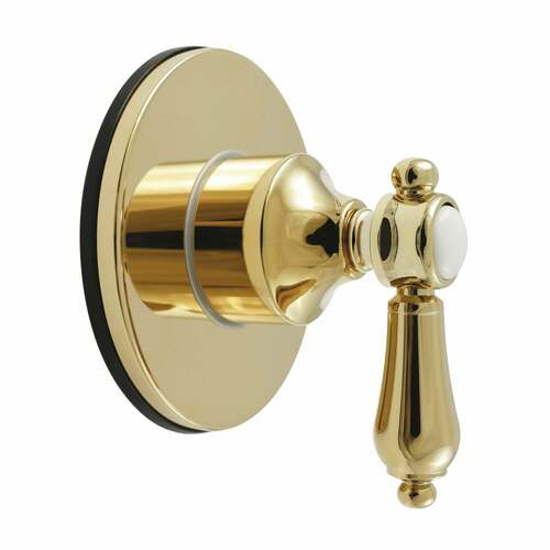 Kingston Brass KS4032BAL Heirloom Single-Handle Diverter Valve with Round Trim Kit, Polished Brass