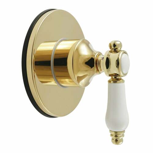 Kingston Brass KS4032BPL Bel-Air Single-Handle Diverter Valve with Round Trim Kit, Polished Brass