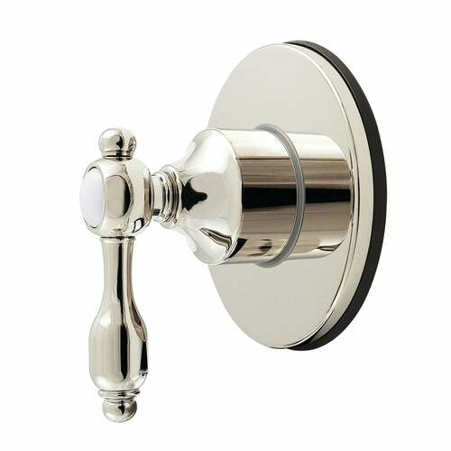 Kingston Brass KS4036TAL Tudor Single-Handle Diverter Valve with Round Trim Kit, Polished Nickel