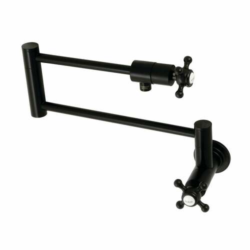 Kingston Brass KS4100BX Metropolitan Matte Black Wall Mount Pot Filler Faucet