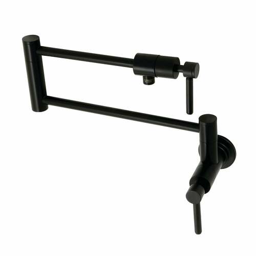 Kingston Brass KS4100DL Concord Matte Black Wall Mount Pot Filler Faucet