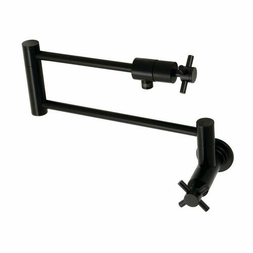 Kingston Brass KS4100DX Concord Matte Black Wall Mount Pot Filler Faucet