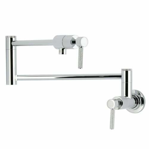 Kingston Brass KS4101KNL Convergent Wall Mount Pot Filler Faucet, 2 Handles, Polished Chrome
