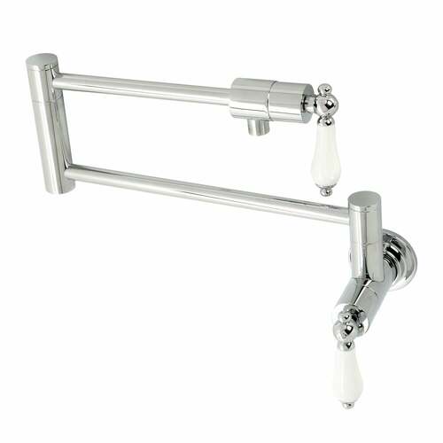 Kingston Brass KS4101PL Metropolitan Wall-Mount Pot Filler Faucet, Polished Chrome