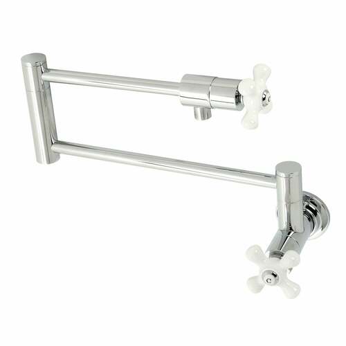 Kingston Brass KS4101PX Metropolitan Wall-Mount Pot Filler Faucet, Polished Chrome