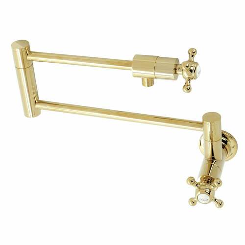 Kingston Brass KS4102BX Metropolitan Wall-Mount Pot Filler Faucet, Polished Brass