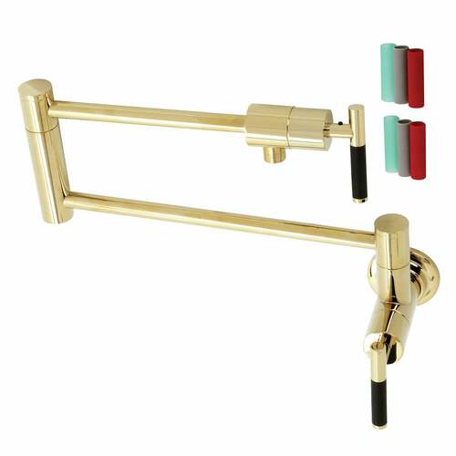 Kingston Brass KS4102CKL Kaiser Polished Brass Wall Mount Pot Filler Faucet