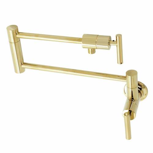 Kingston Brass KS4102CML Manhattan Wall-Mount Pot Filler Faucet, Polished Brass