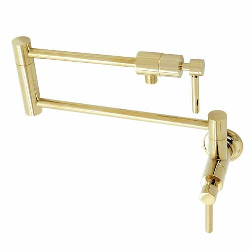 Kingston Brass KS4102DL Concord Wall-Mount Pot Filler Faucet in Polished Brass