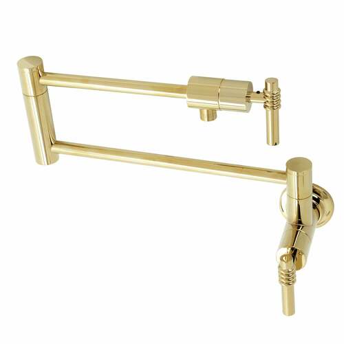 Kingston Brass KS4102ML Milano Wall Mount Pot Filler Faucet in Polished Brass
