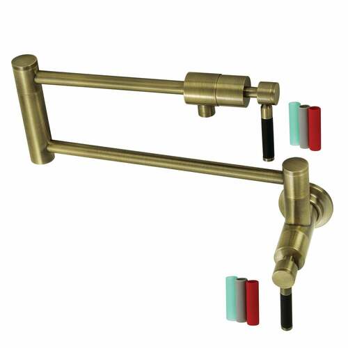 Kingston Brass KS4103DKL Kaiser Antique Brass Wall Mount Pot Filler Faucet