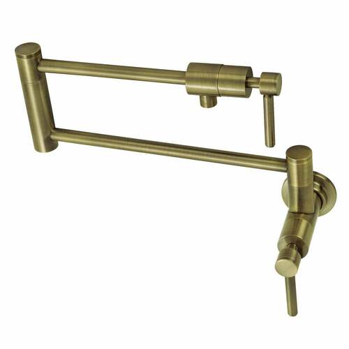 Kingston Brass KS4103DL Concord Antique Brass Wall Mount Pot Filler Faucet