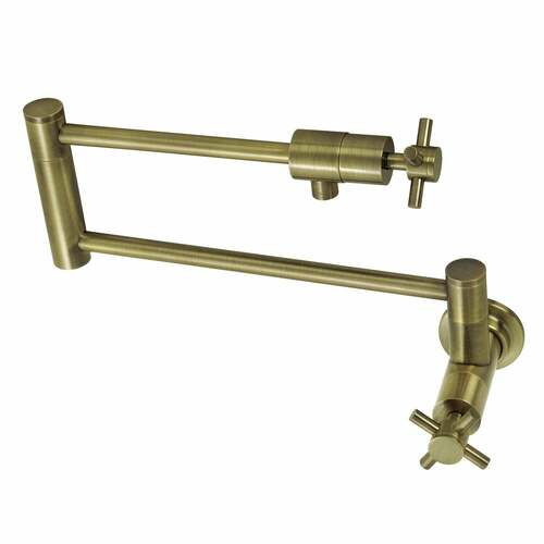 Kingston Brass KS4103DX Concord Antique Brass Wall Mount Pot Filler Faucet