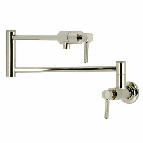 Kingston Brass KS4106KNL Convergent Wall Mount Pot Filler Faucet, 2-Handle, Polished Nickel