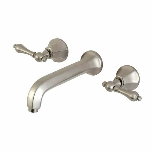 Kingston Brass KS4128AL Metropolitan Brushed Nickel Double-Handle Wall Mount Bathroom Faucet