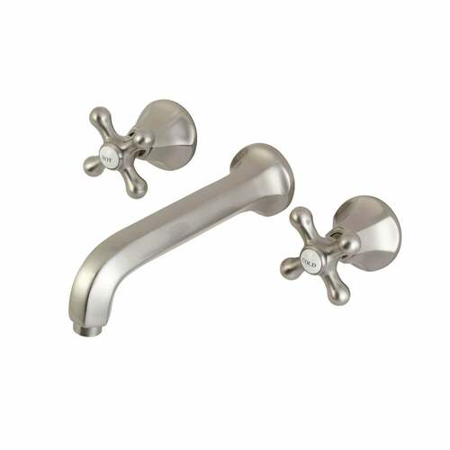 Kingston Brass KS4128AX Metropolitan Brushed Nickel Double-Handle Wall Mount Bathroom Faucet