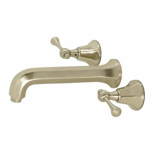 Kingston Brass KS4128BL Metropolitan Brushed Nickel Double-Handle Wall Mount Bathroom Faucet
