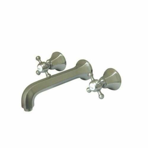 Kingston Brass KS4128BX Metropolitan Brushed Nickel Double-Handle Wall Mount Bathroom Faucet