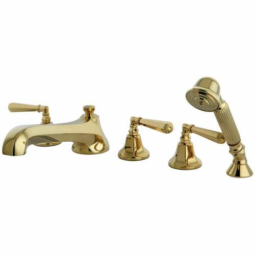 Kingston Brass KS43025HL 5-Piece Roman Tub Faucet Set with Hand Shower, Polished Brass