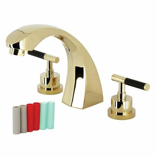 Kingston Brass KS4362CKL Kaiser Polished Brass Two-Handle Deck Mount Roman Tub Faucet