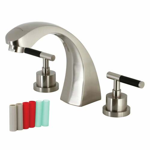 Kingston Brass KS4368CKL Kaiser Brushed Nickel Two-Handle Deck Mount Roman Tub Faucet