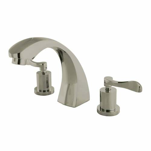 Kingston Brass KS4368DFL Vintage Two-Handle Deck Mount Roman Tub Faucet in Brushed Nickel