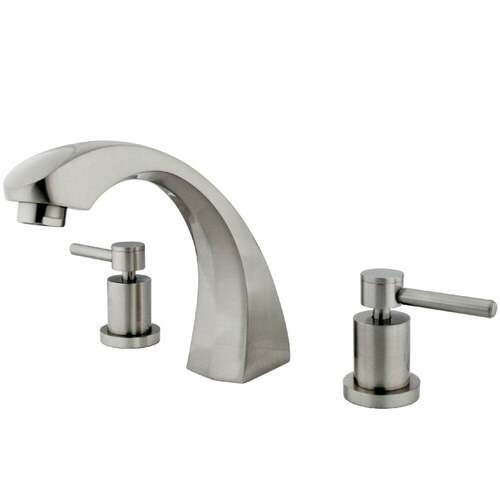 Kingston Brass KS4368DL Concord Brushed Nickel Two-Handle Deck Mount Roman Tub Faucet