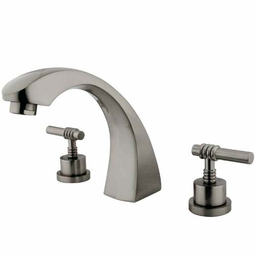Kingston Brass KS4368ML Brushed Nickel Two-Handle Deck Mount Roman Tub Faucet