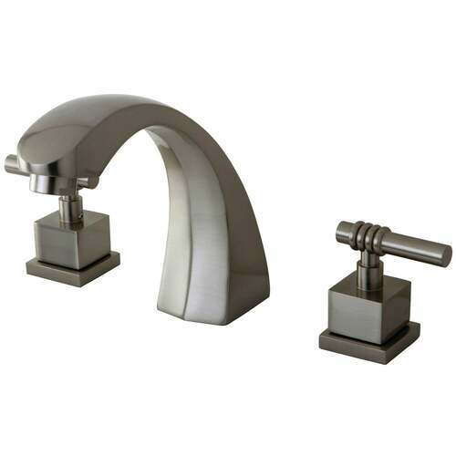 Kingston Brass KS4368QL Fortress Brushed Nickel Two-Handle Deck Mount Roman Tub Faucet