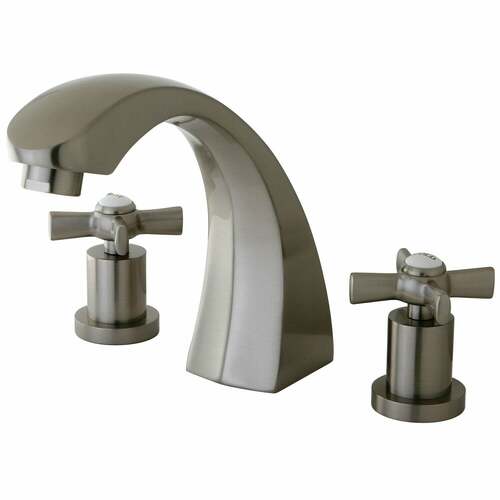 Kingston Brass KS4368ZX Millennium Brushed Nickel Two-Handle Deck Mount Roman Tub Faucet