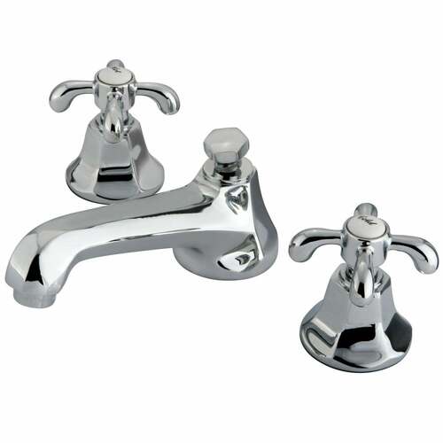 Kingston Brass KS4461TX French Country Widespread Bathroom Faucet, Brass Pop-Up, Polished Chrome