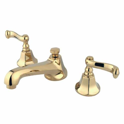 Kingston Brass KS4462FL Royale Widespread Bathroom Faucet with Brass Pop-Up, Polished Brass
