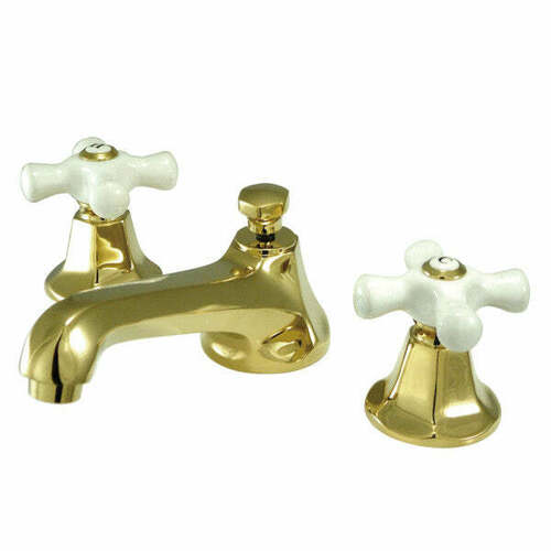 Kingston Brass KS4462PX Metropolitan Widespread Bathroom Faucet with Brass Pop-Up, Polished Brass