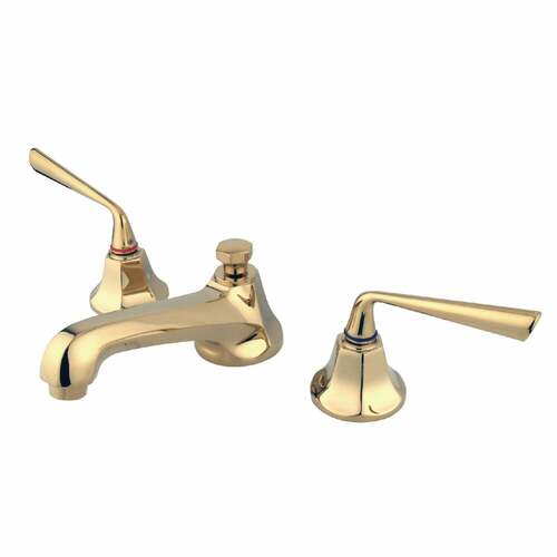 Kingston Brass KS4462ZL Silver Sage Widespread Bathroom Faucet with Brass Pop-Up, Polished Brass