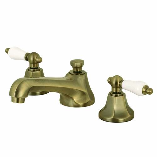 Kingston Brass KS4463PL Metropolitan Widespread Bathroom Faucet with Brass Pop-Up, Antique Brass